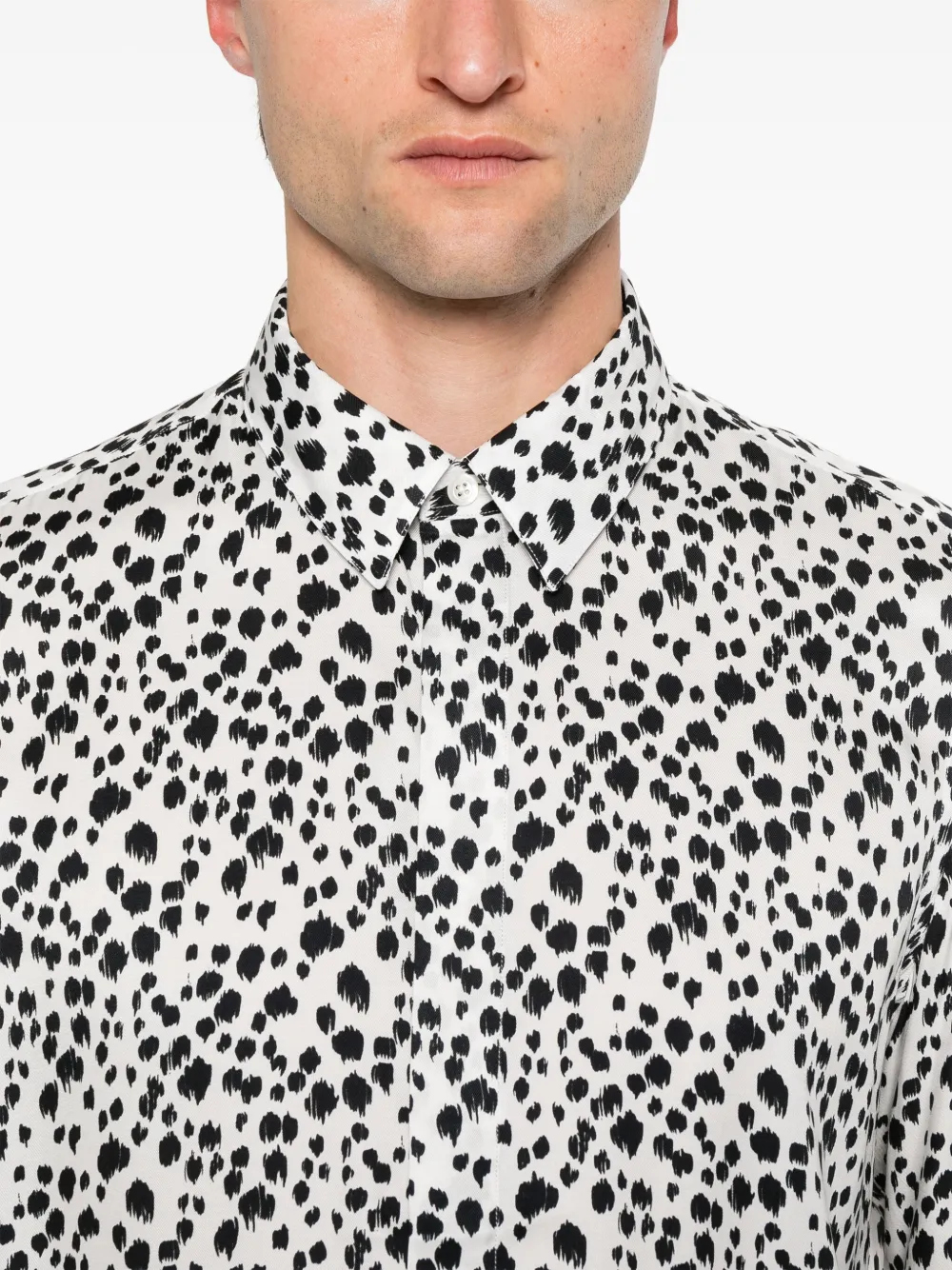 Shop Pt Torino Animal-print Long-sleeve Shirt In White