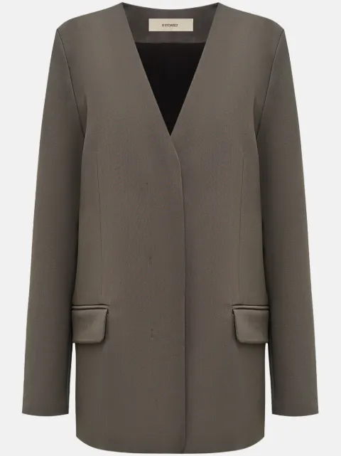 12 STOREEZ collarless single-breasted blazer