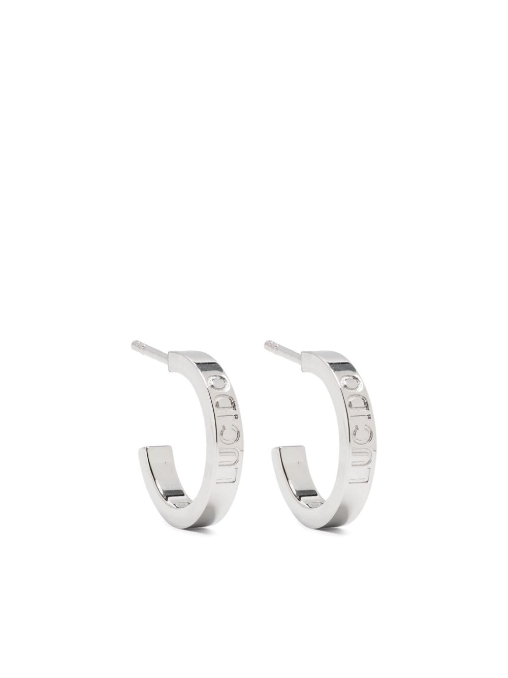Mm6 Maison Margiela Engraved Half-hoop Earrings In 银色