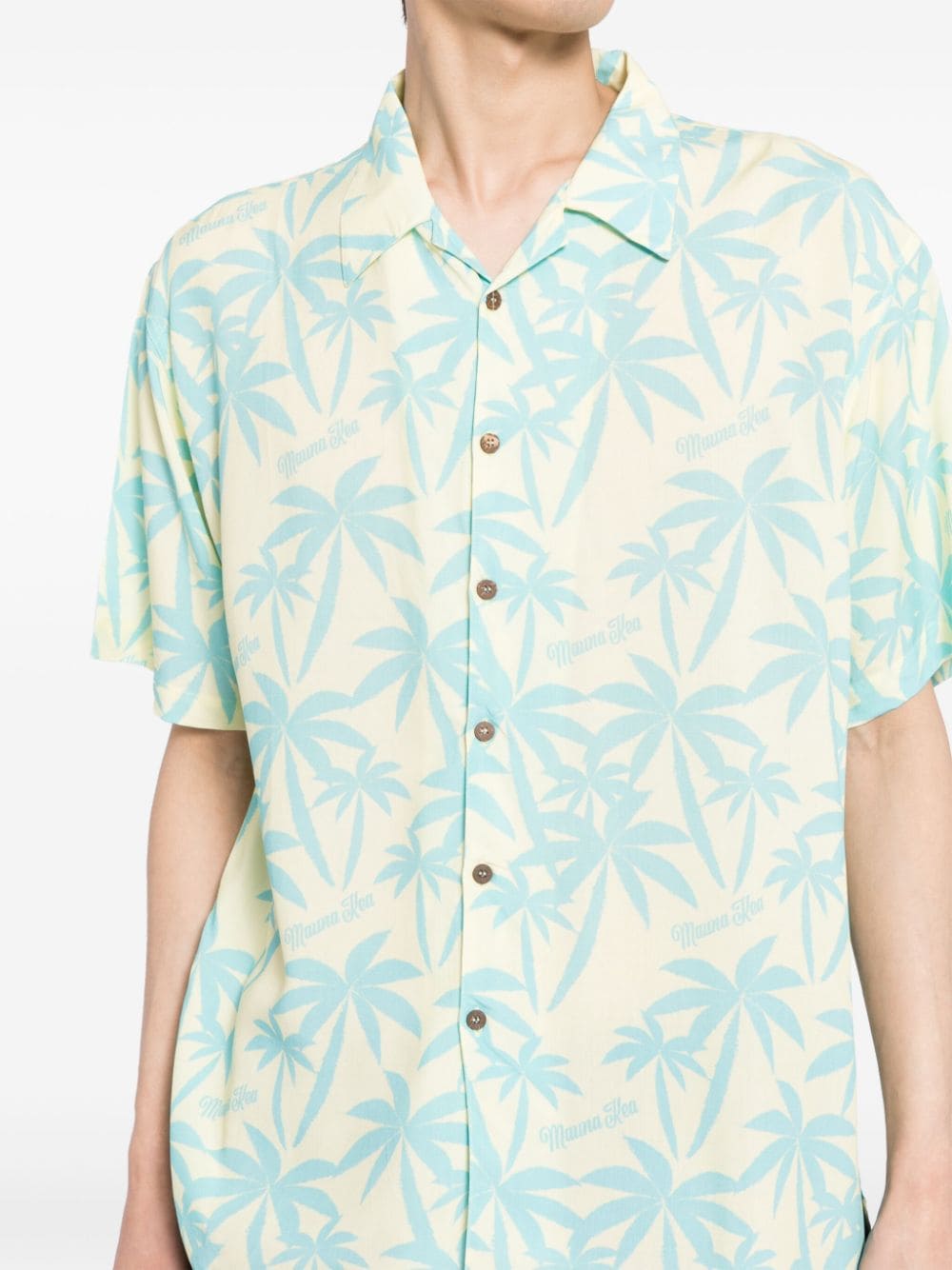 Mauna Kea Overhemd met palmboomprint Geel
