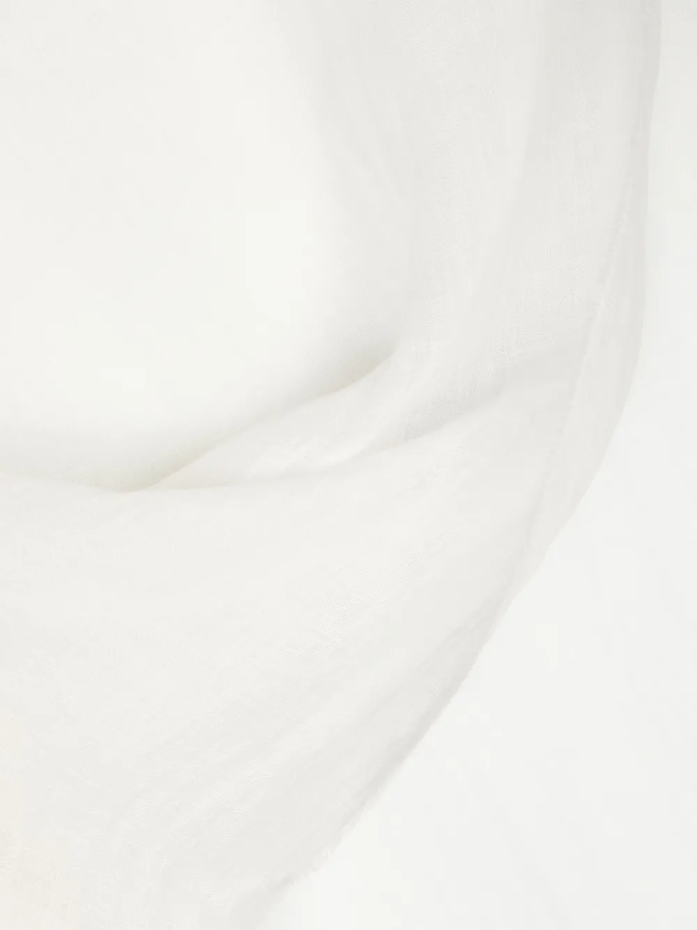 Max Mara Fringed Linen Scarf In White