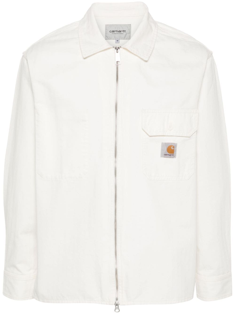 Shop Carhartt Rainer Herringbone Shirt Jacket In White