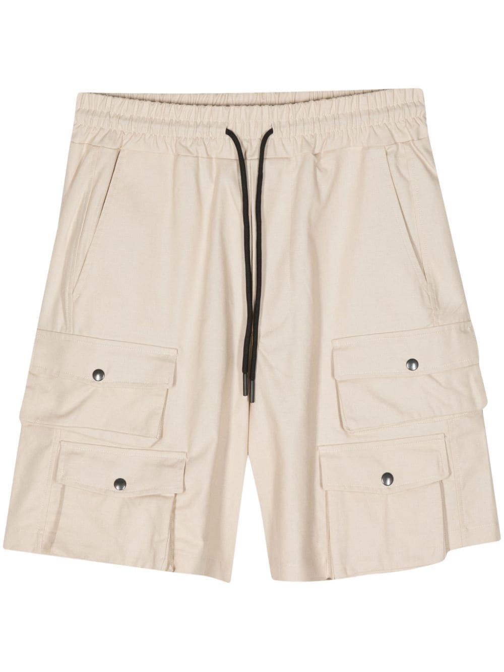 drawstring-waist cotton cargo shorts