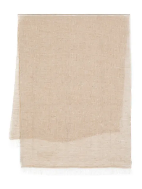 Max Mara fringed linen scarf 