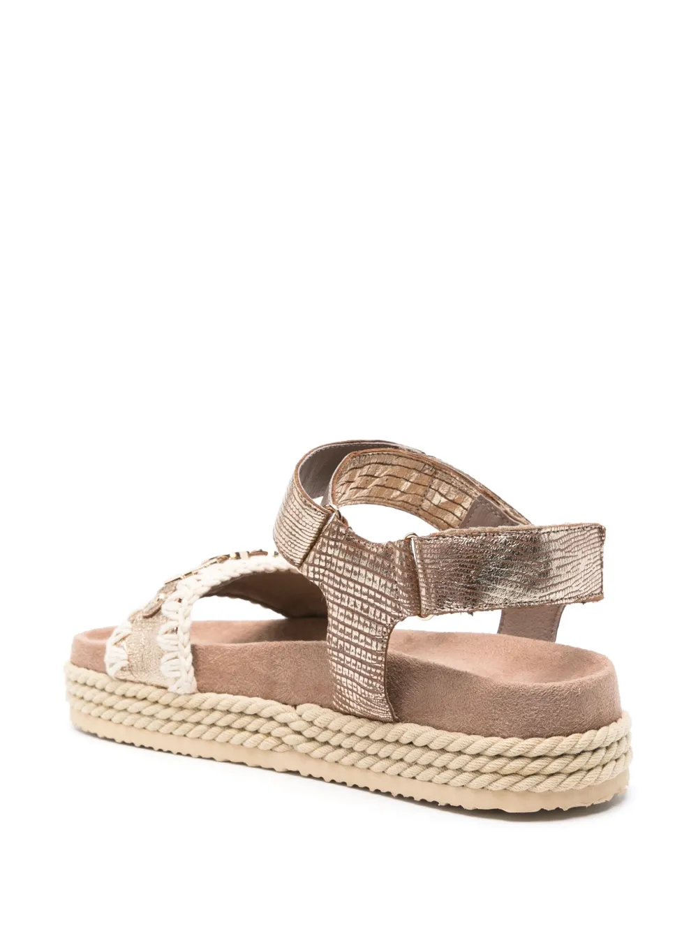 MOU ROPE LOGO-LETTERING LEATHER SANDALS 