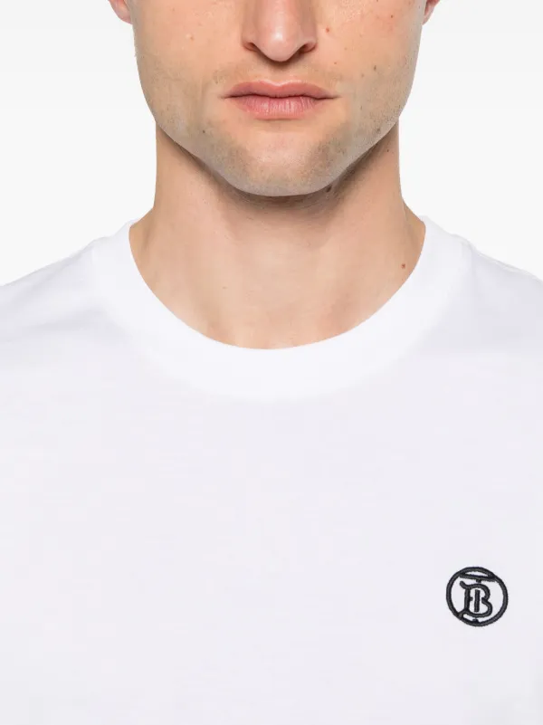 Burberry logo-embroidered Organic Cotton T-shirt | White