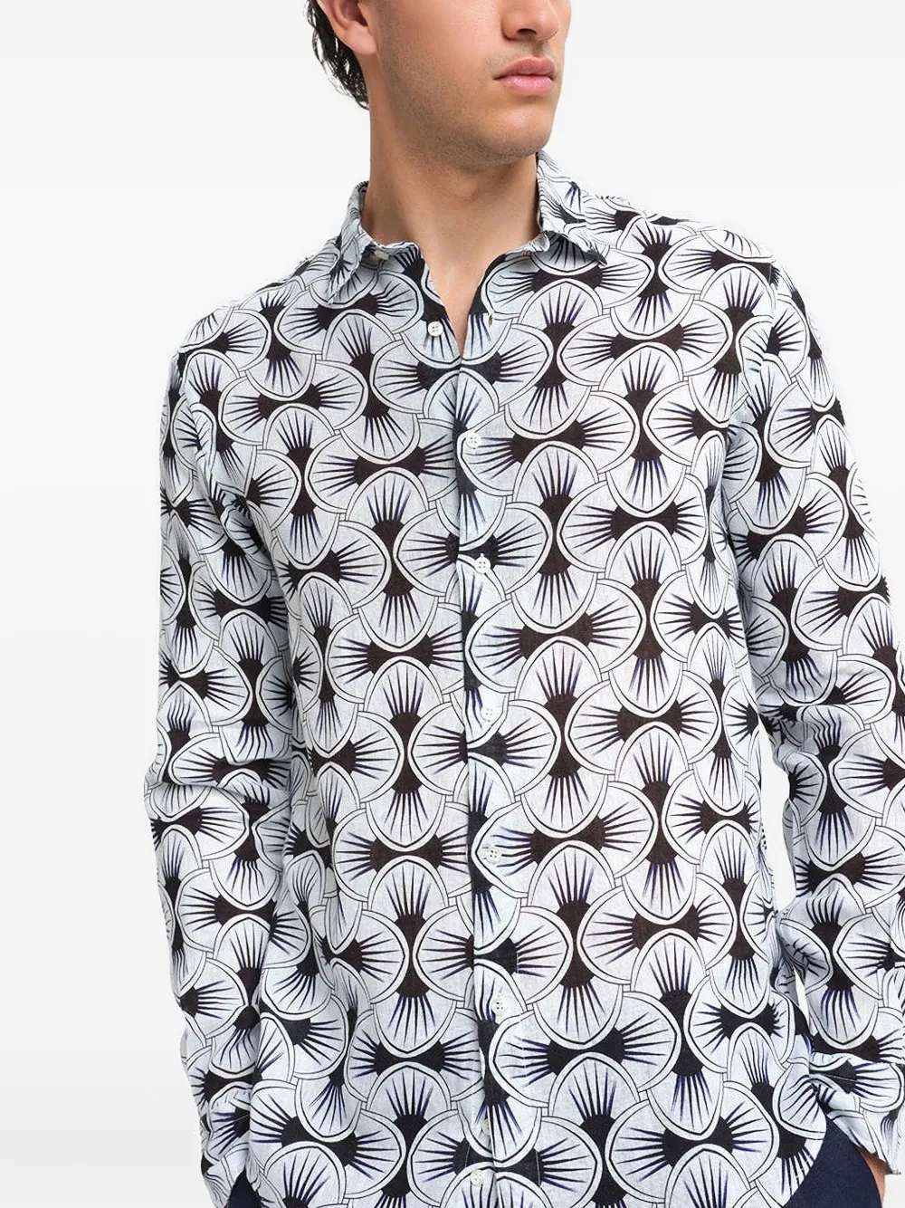 PENINSULA SWIMWEAR Overhemd met patroon Zwart