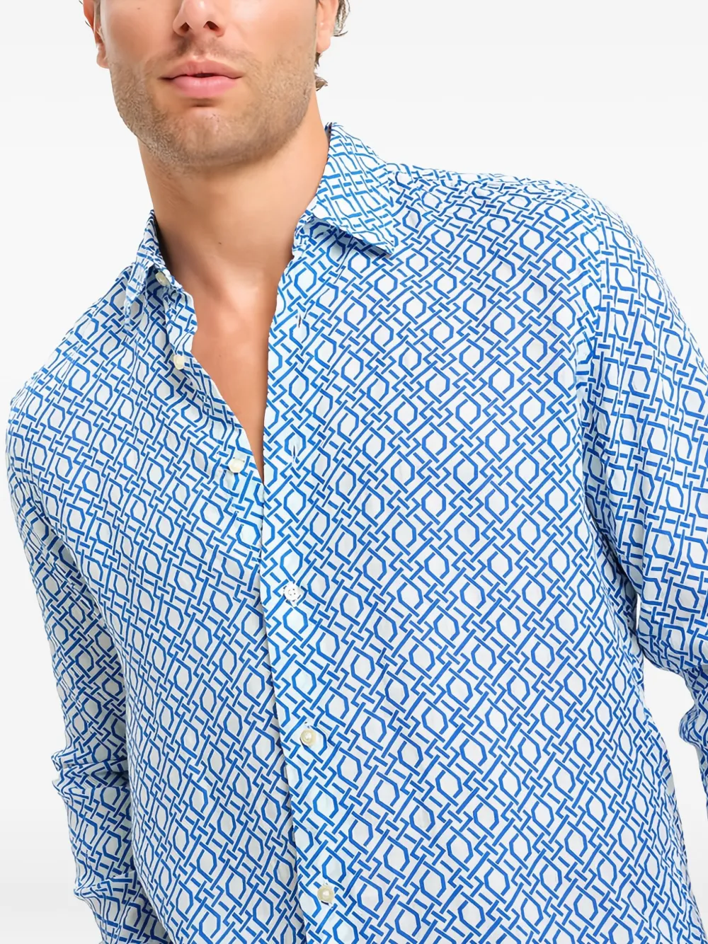 PENINSULA SWIMWEAR Overhemd met patroon Blauw