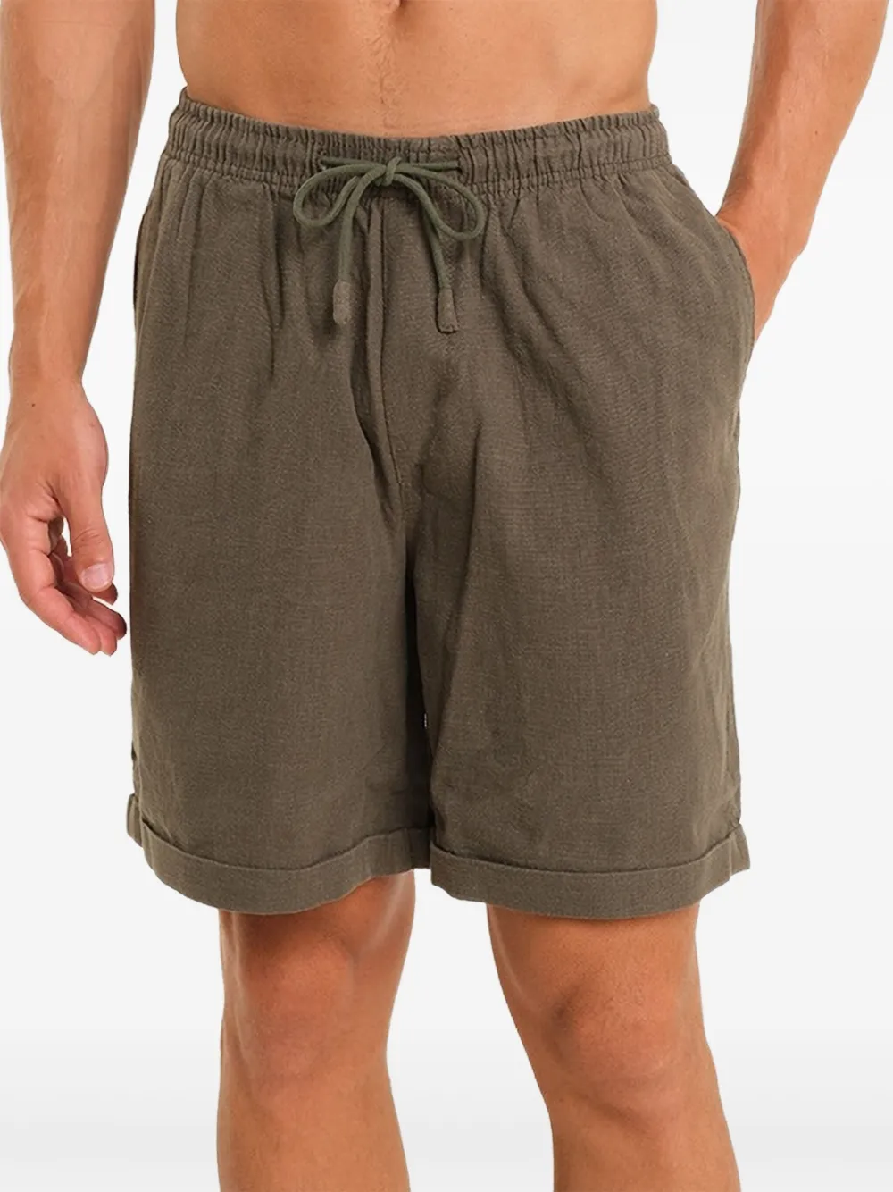 PENINSULA SWIMWEAR drawstring-waist swim shorts | Brown | Image 1