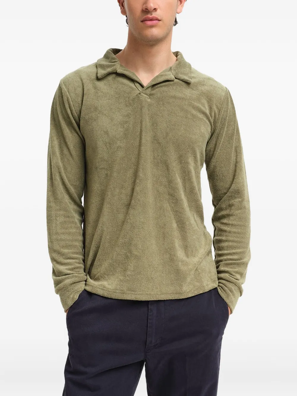 PENINSULA SWIMWEAR long sleeve polo shirt | Green | Image 1