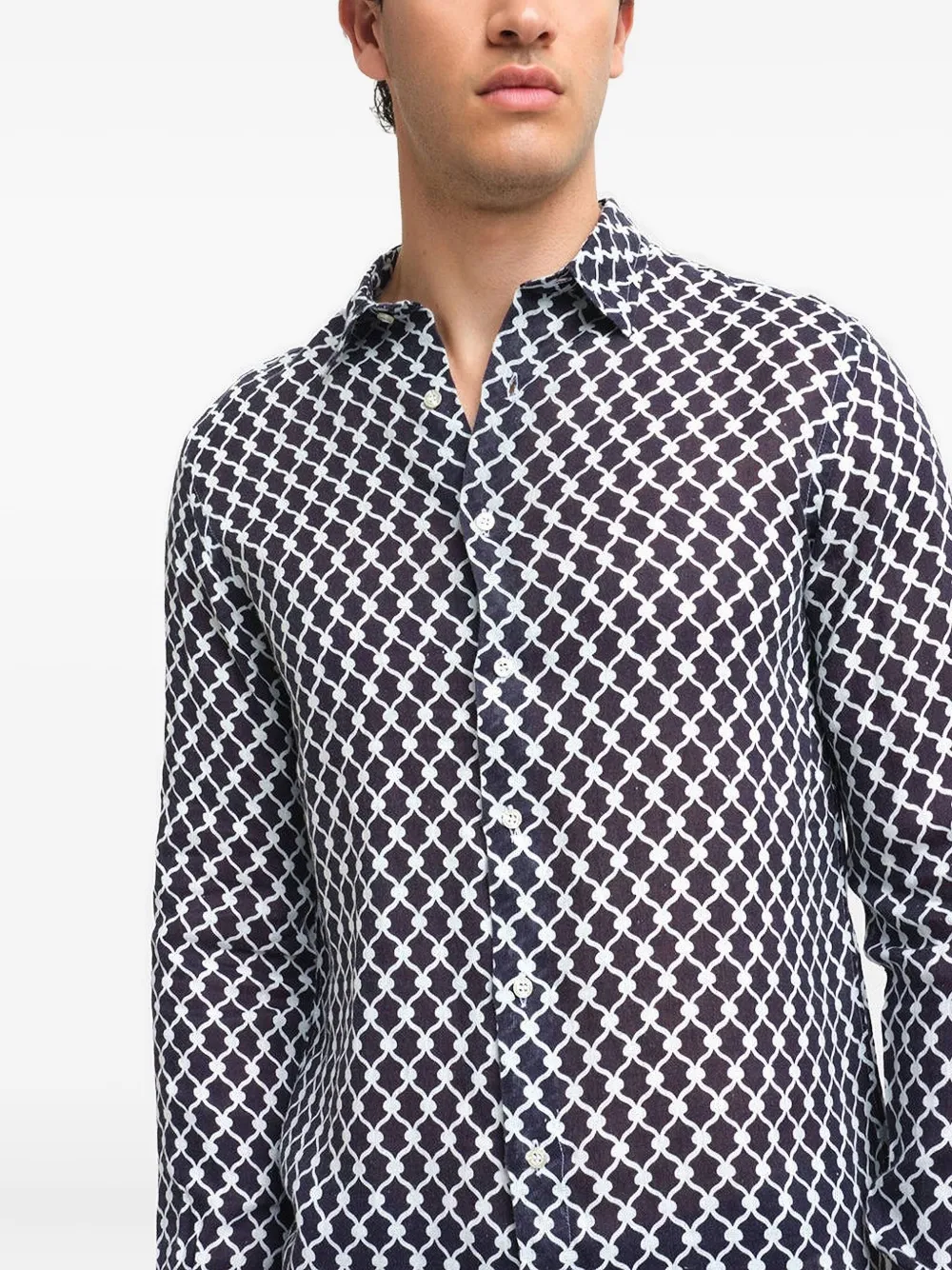 PENINSULA SWIMWEAR Overhemd met patroon Zwart