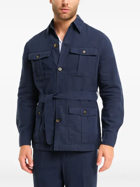 PENINSULA SWIMWEAR linen/flax blend shirt jacket