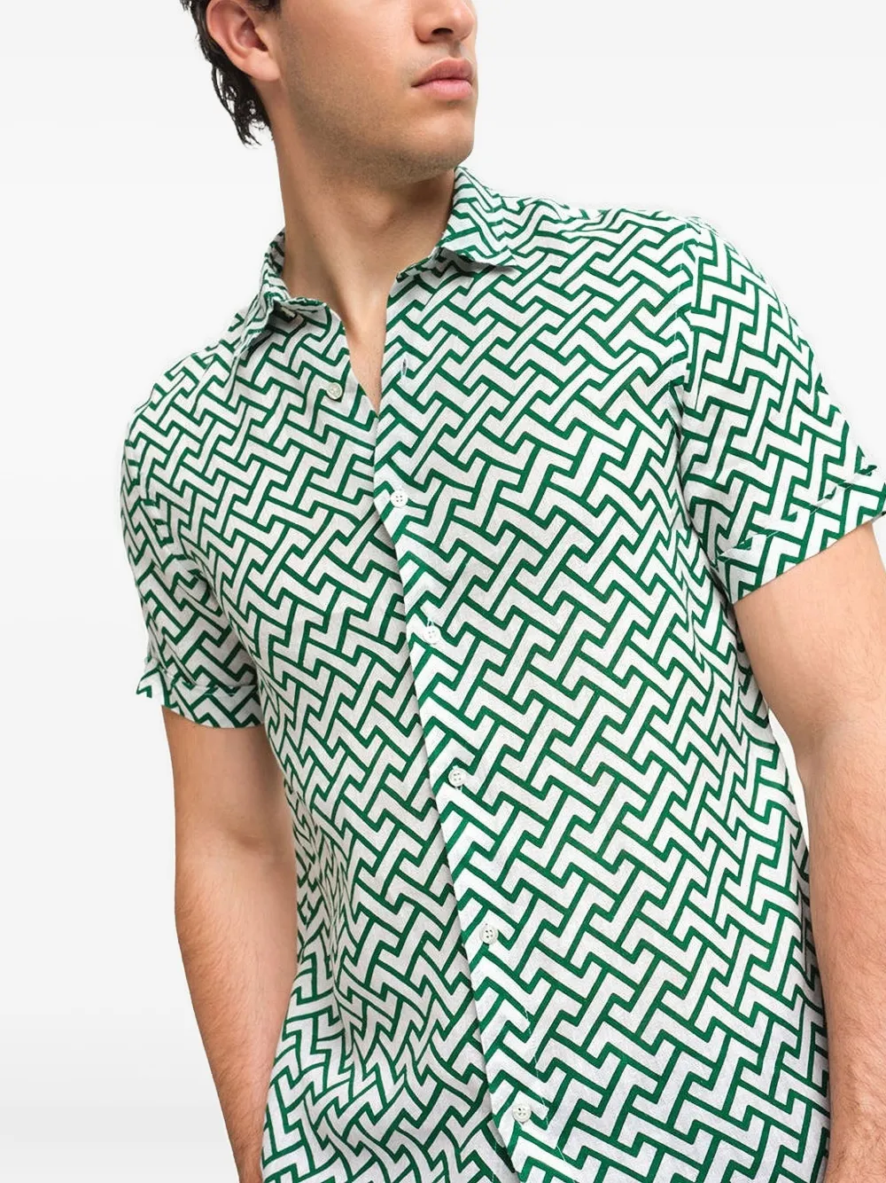 PENINSULA SWIMWEAR Overhemd met geometrische print Groen