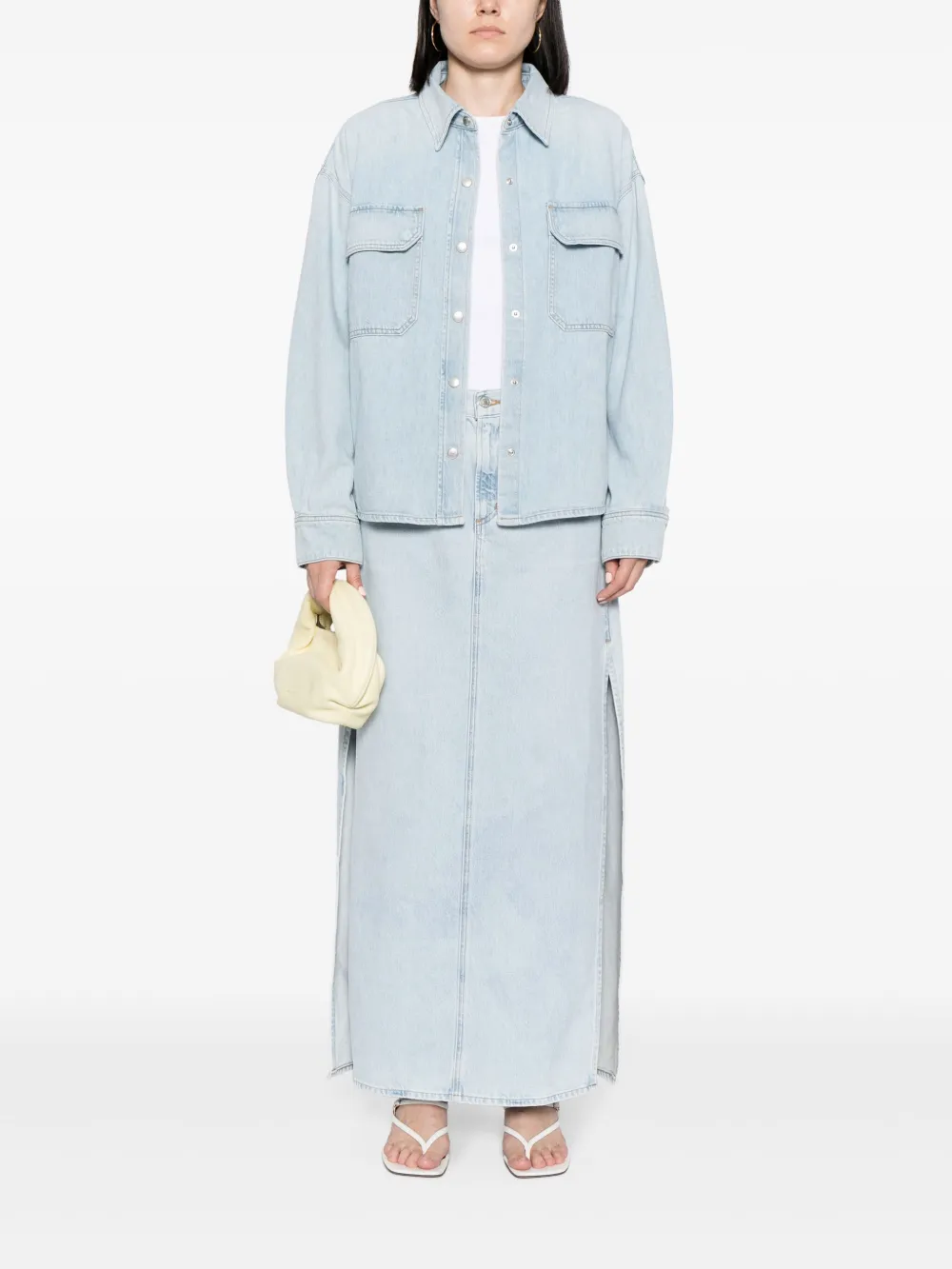 AGOLDE Gwen Slice denim blouse - Blauw