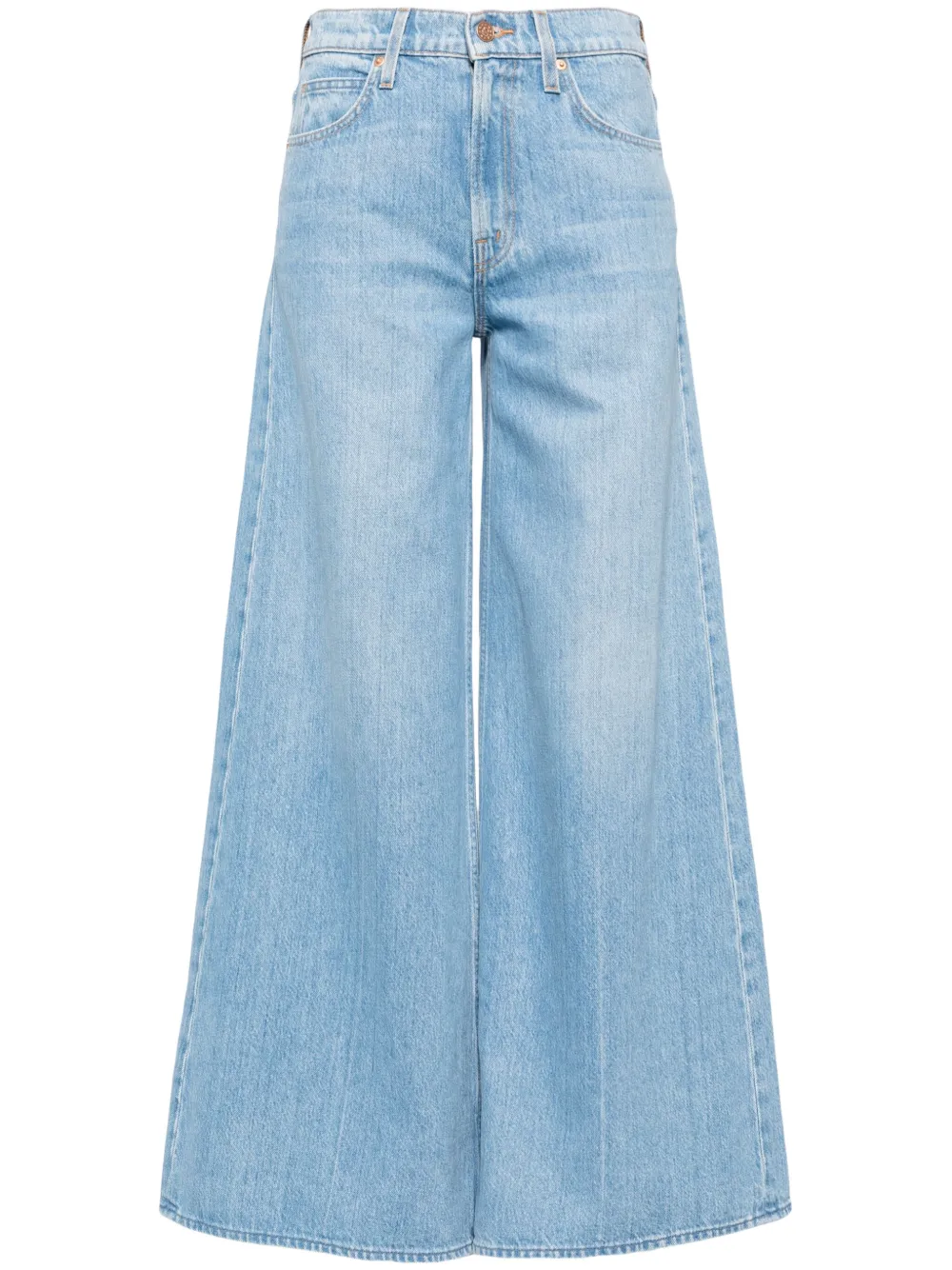 Shop Mother Slung Sugar Cone Sneak Low-rise Flared Jeans In Blue