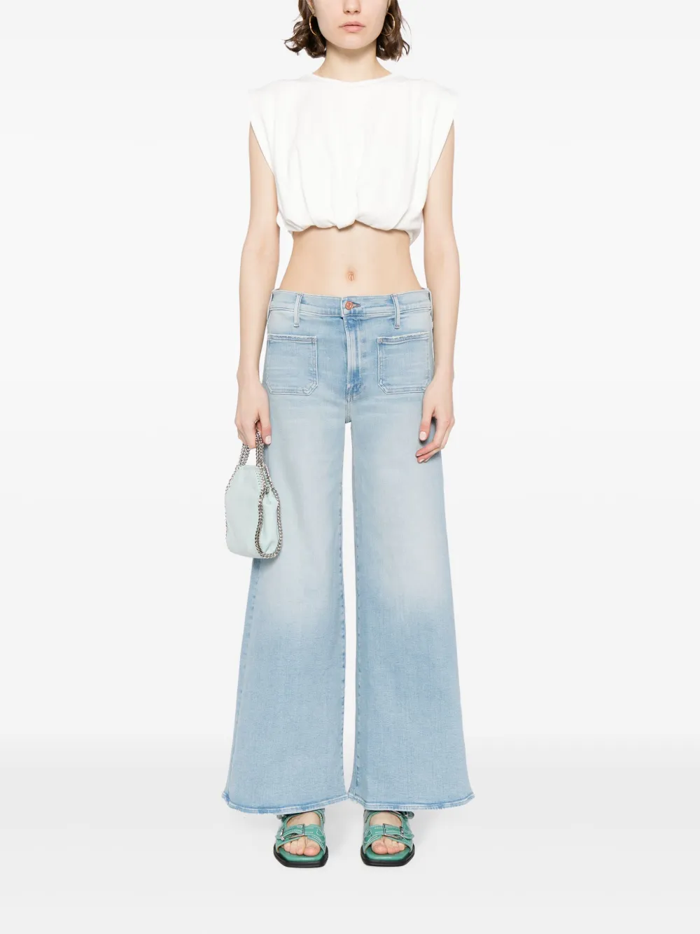 MOTHER Lil Undercover Sneak low waist flared jeans - Blauw
