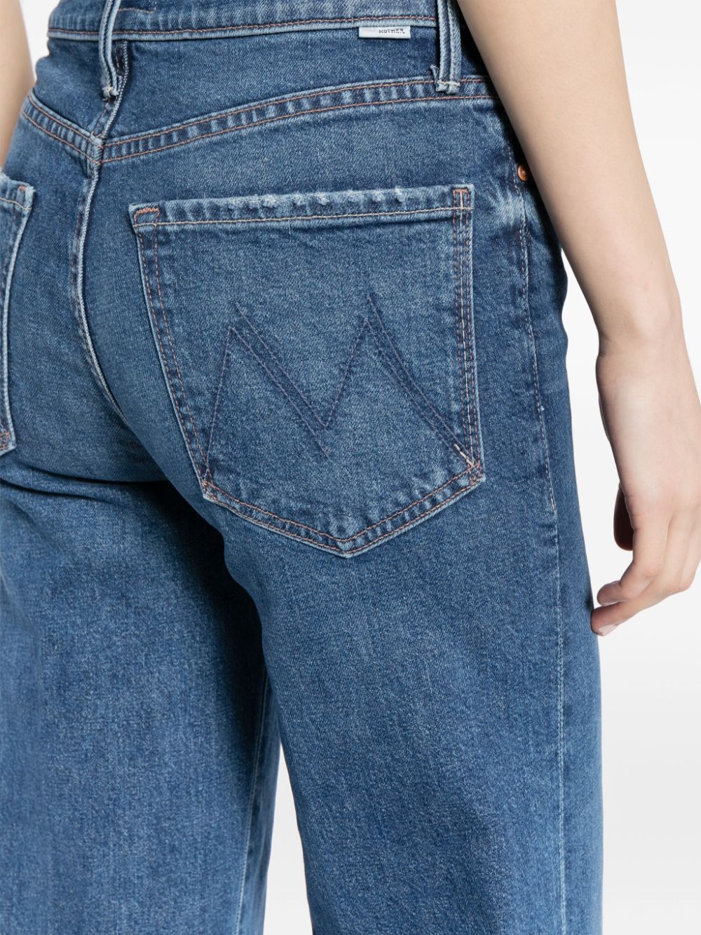 Shop Mother Twister Sneak High-rise Flared Jeans In Blue