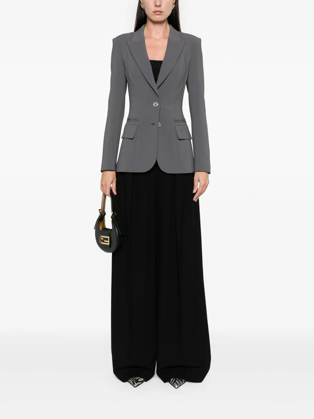 Elisabetta Franchi single-breasted blazer - Grijs