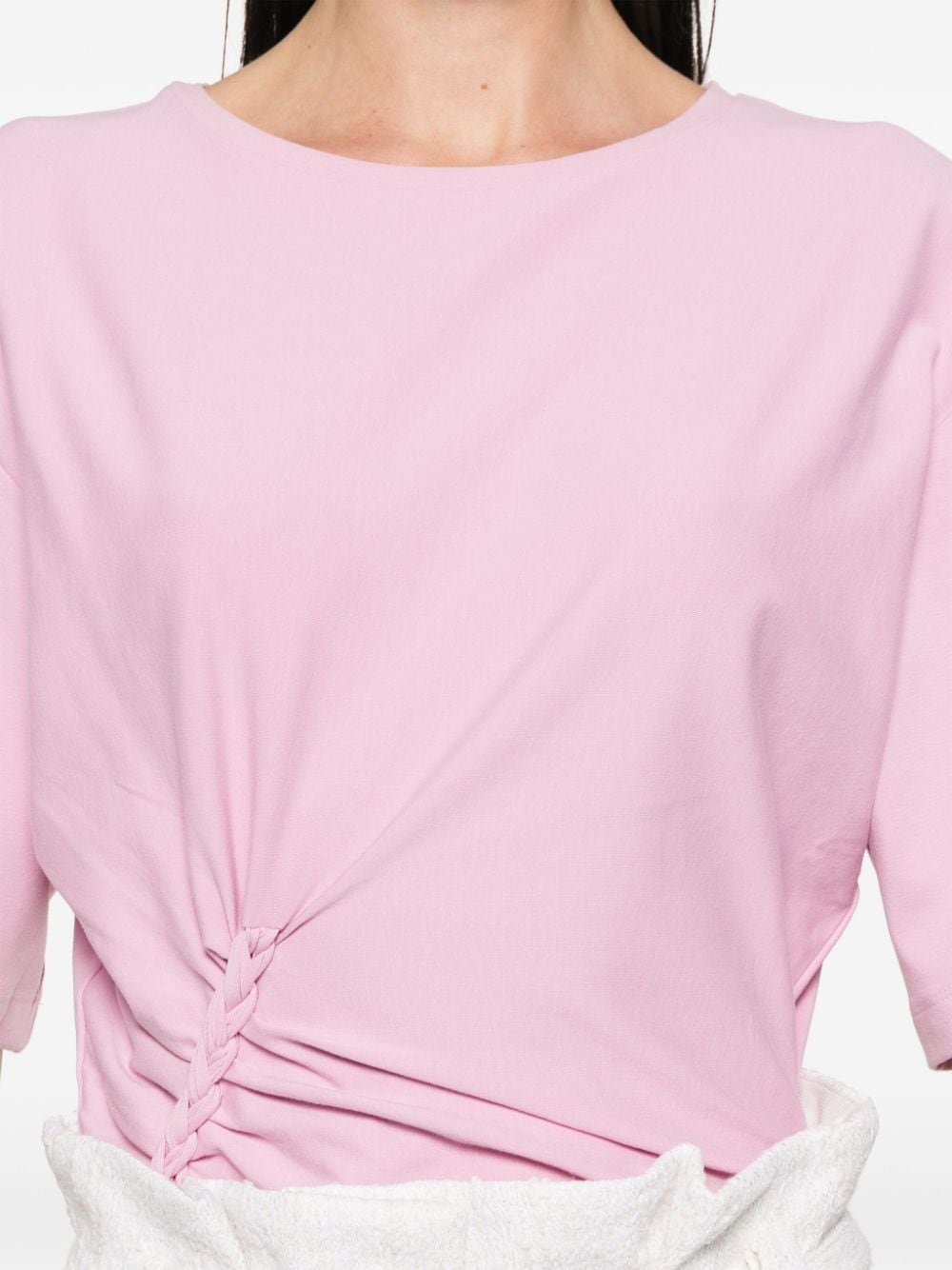 IRO T-shirt met gesmockt detail Roze