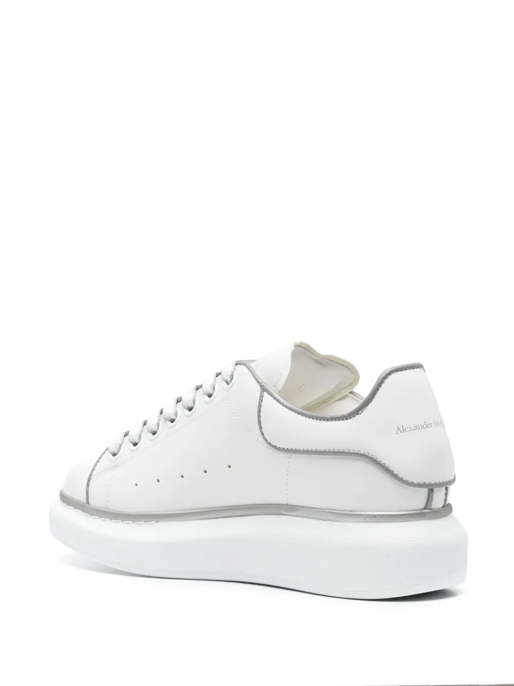 Shop Alexander Mcqueen Oversized Leather Sneakers In White