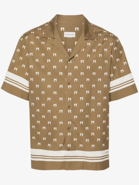Moncler monogram-print short-sleeve shirt