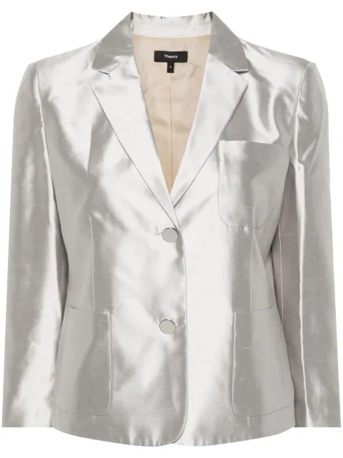 Theory shantung single-breasted blazer