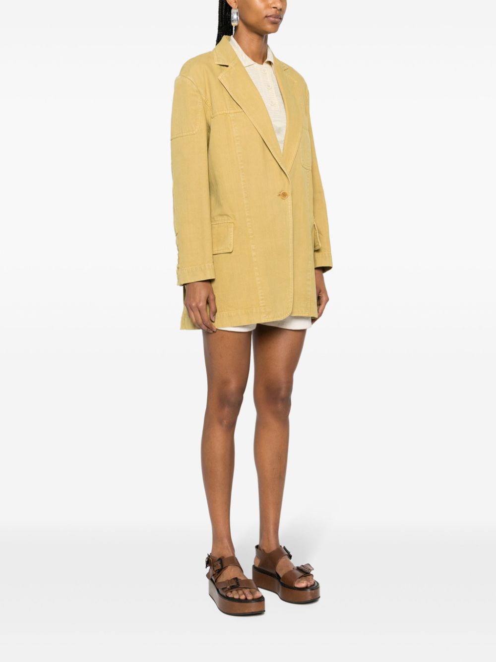 Shop Max Mara Dizzy Canvas Jacket In Gelb