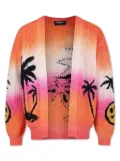 Barrow kids patterned-intarsia cotton cardigan - Orange