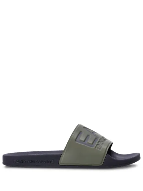 Ea7 Emporio Armani logo-embossed slides