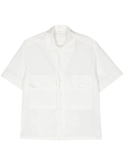 Ten C logo-patch cotton shirt