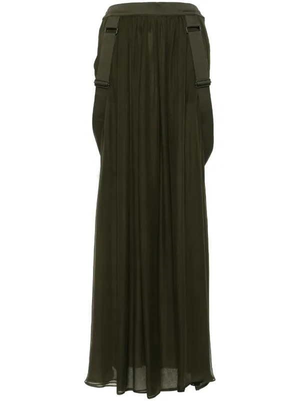 Max Mara Jedy Silk Maxi Skirt in Green
