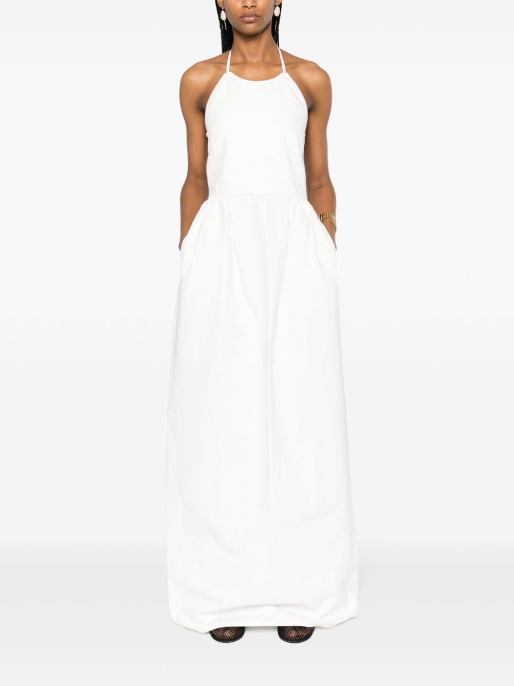 Max Mara Europa canvas maxi-jurk - Wit