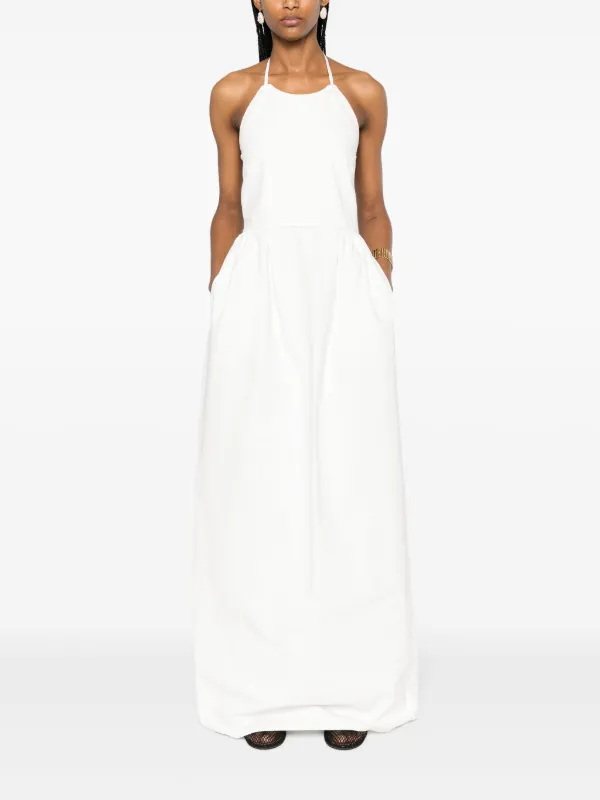 Max Mara Europa Canvas Maxi Dress | White | FARFETCH