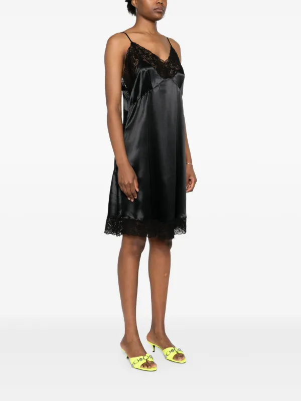 【送料&関税込】Balenciaga Embroidered Satin Dress Balenciaga lace-embellished Midi Dress | Black | FARFETCH
