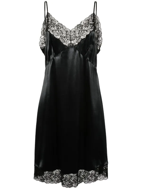chinese dress ladies VINTAGE NICOLAS GHESQUIÈRE FOR BALENCIAGA SS 2006 NAVY & IVORY MEDUSA PRINT  LACE DRESS