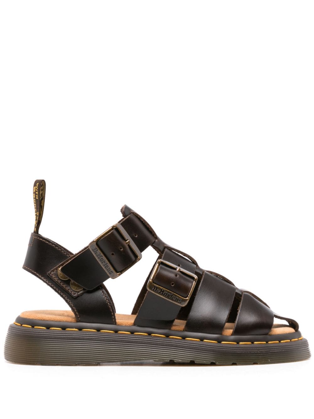 Dr. Martens' Garin Leather Sandals In Brown