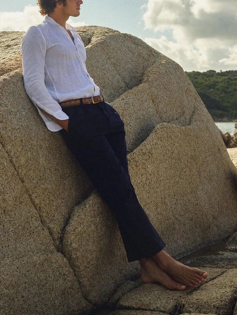 PENINSULA SWIMWEAR Broek van linnen-katoenblend Blauw