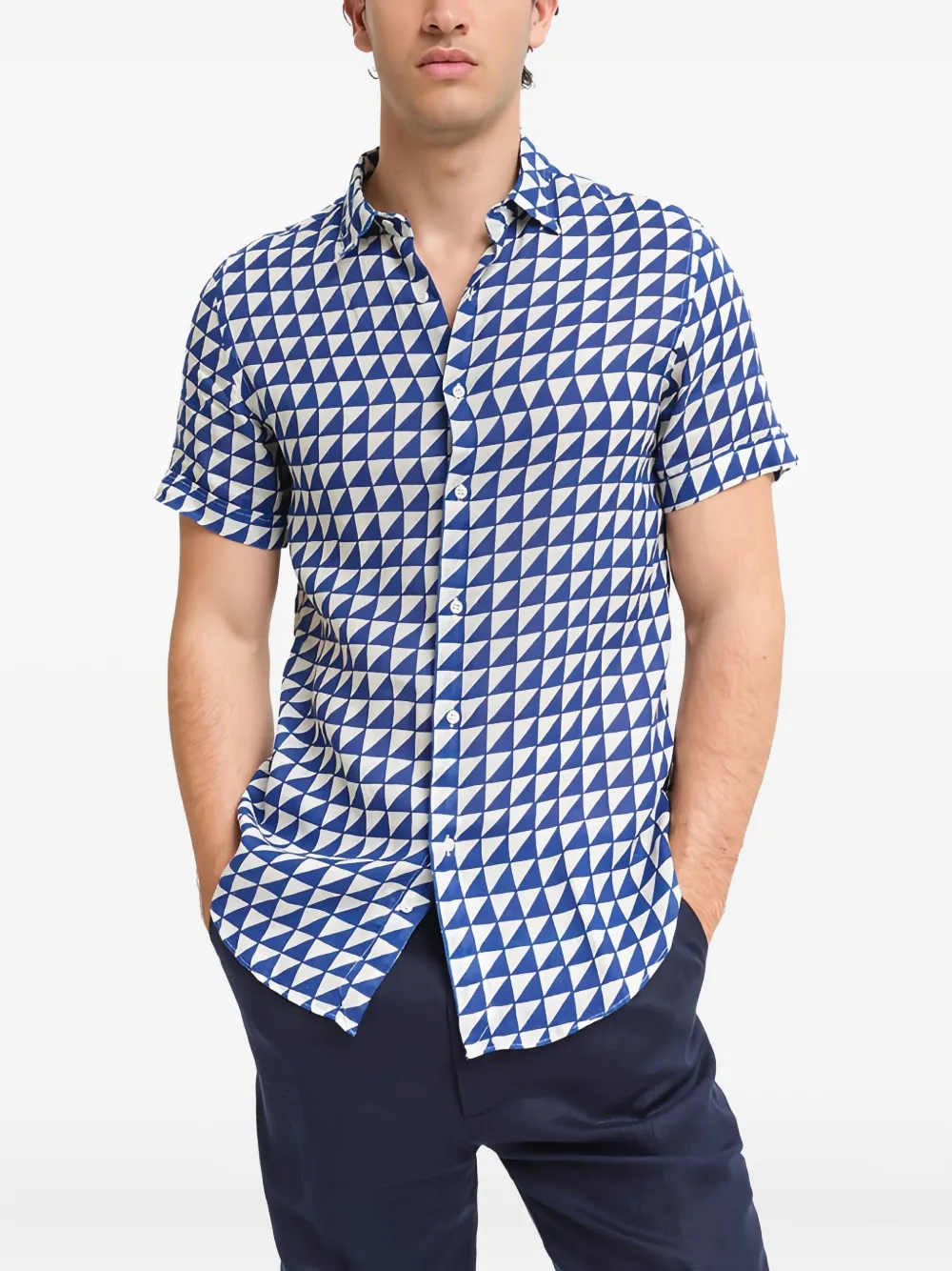 PENINSULA SWIMWEAR geometric-print shirt | Blue | Image 1