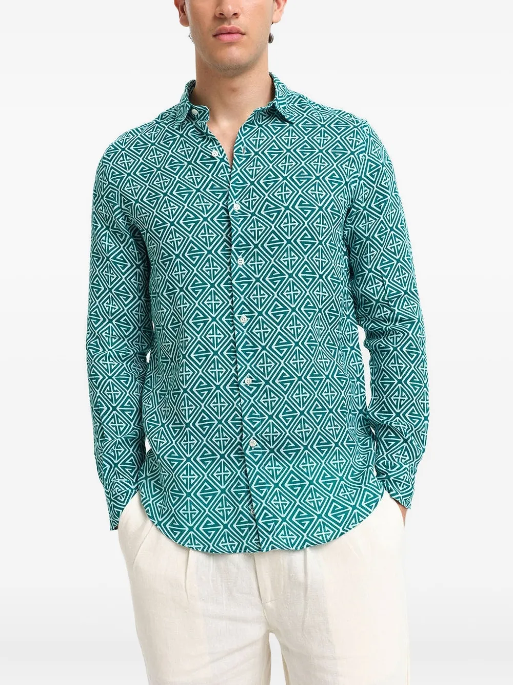 PENINSULA SWIMWEAR geometric-print shirt | Blue | Image 1