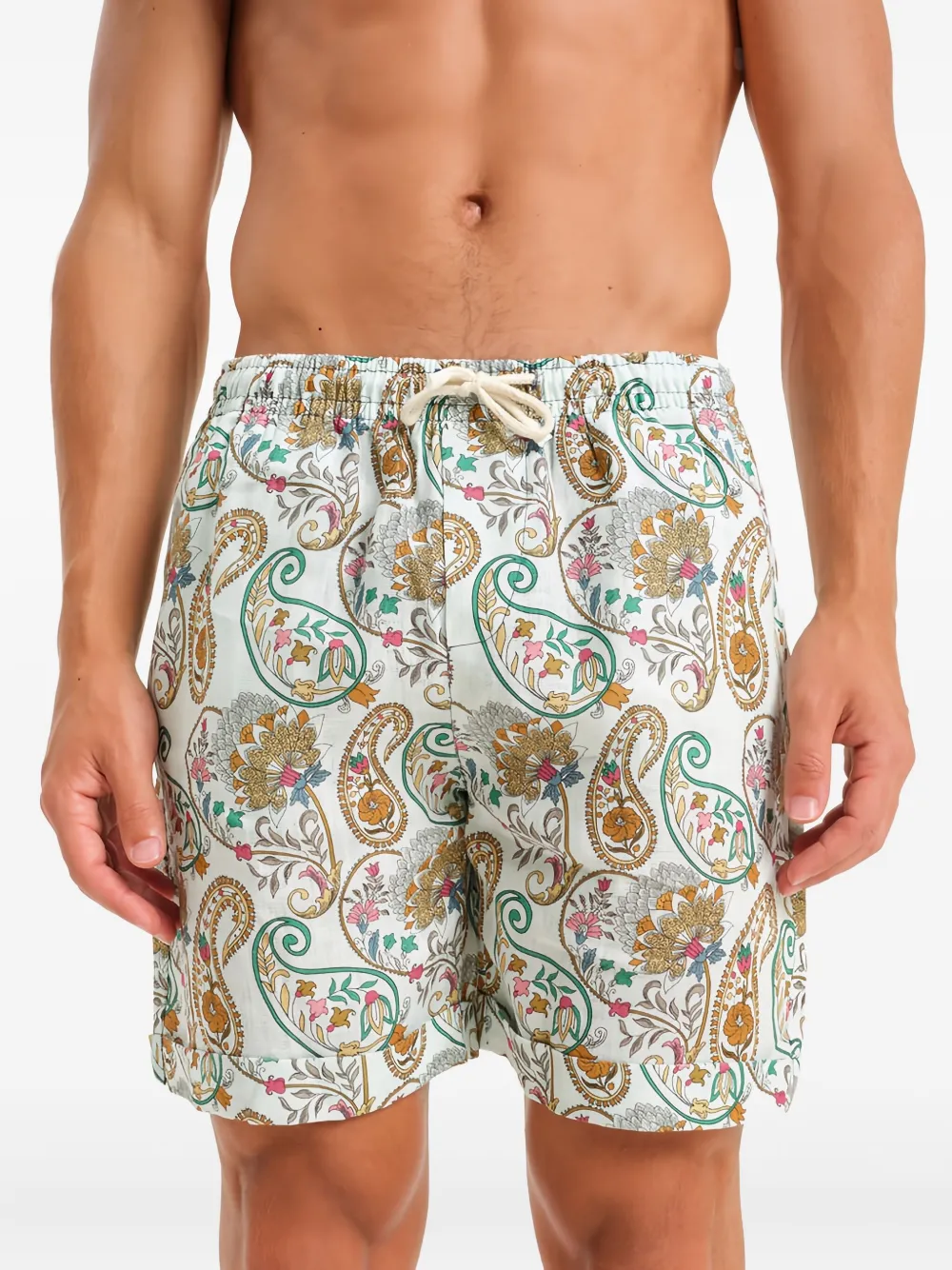 PENINSULA SWIMWEAR paisley-print drawstring shorts | Grey | Image 1