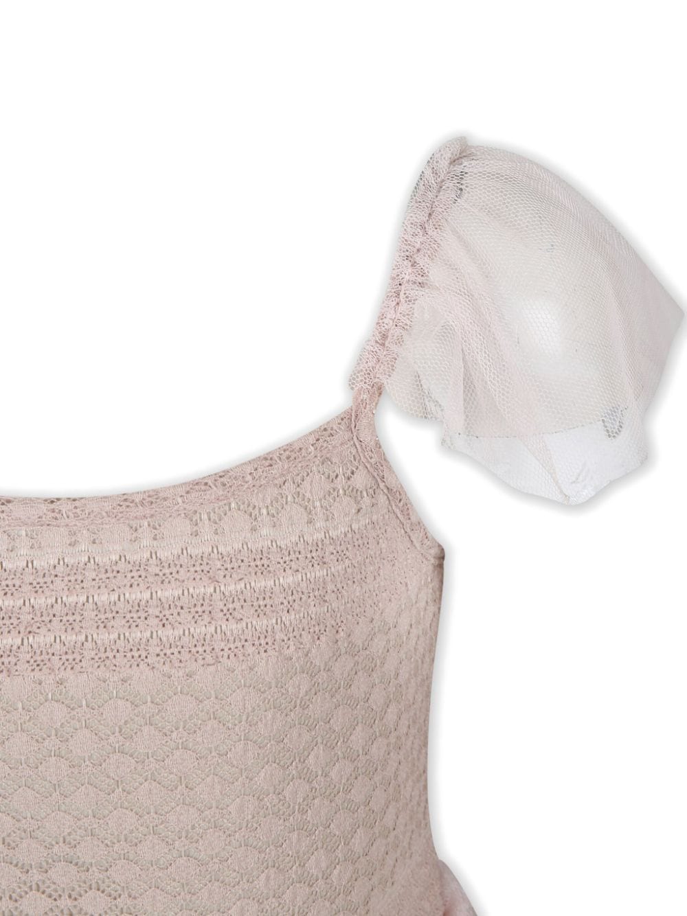 Shop Caffe' D'orzo Sheer-sleeve Lace-panel Dress In Pink