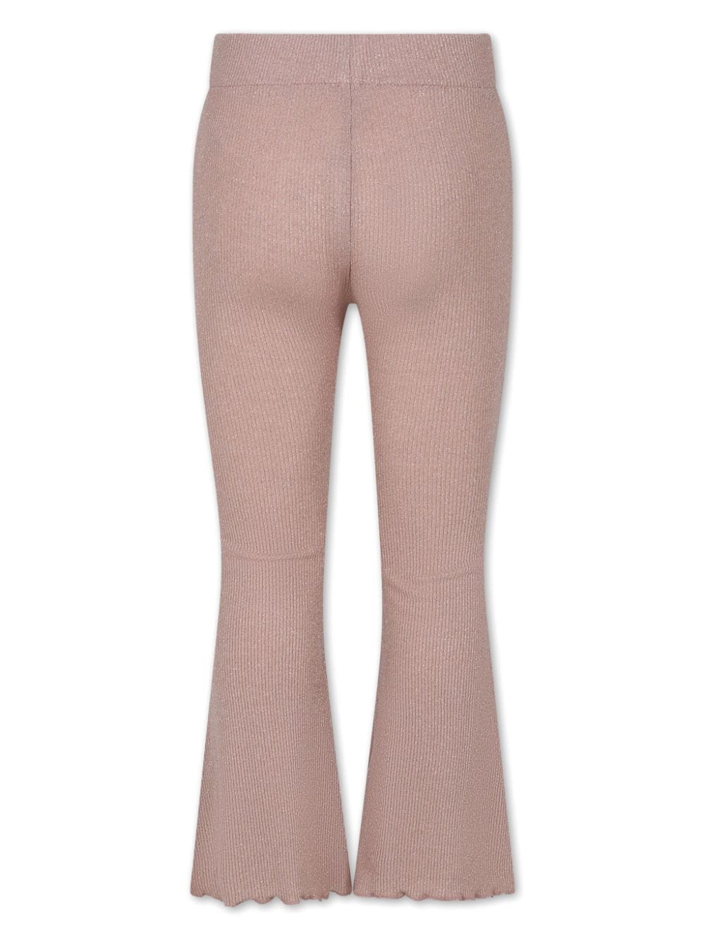 Shop Caffe' D'orzo Metallic-knit Flared-leg Trousers In Pink