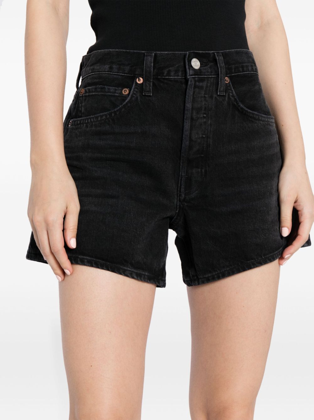 Shop Agolde Parker Denim Shorts In Blue