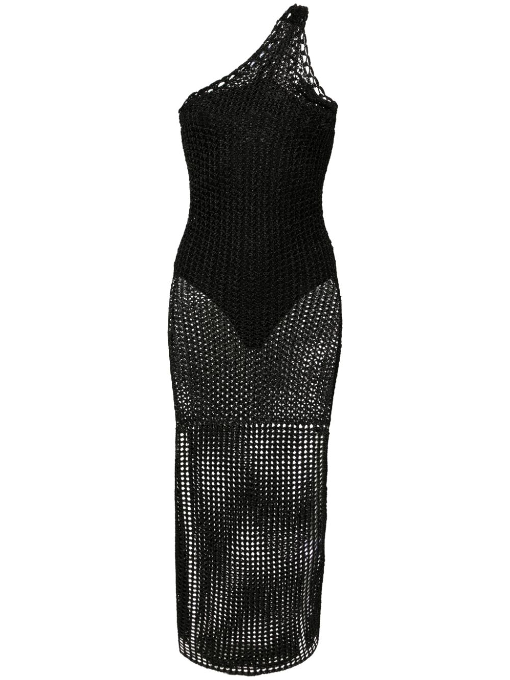 Iro Widdy One-shoulder Knitted Dress In Black