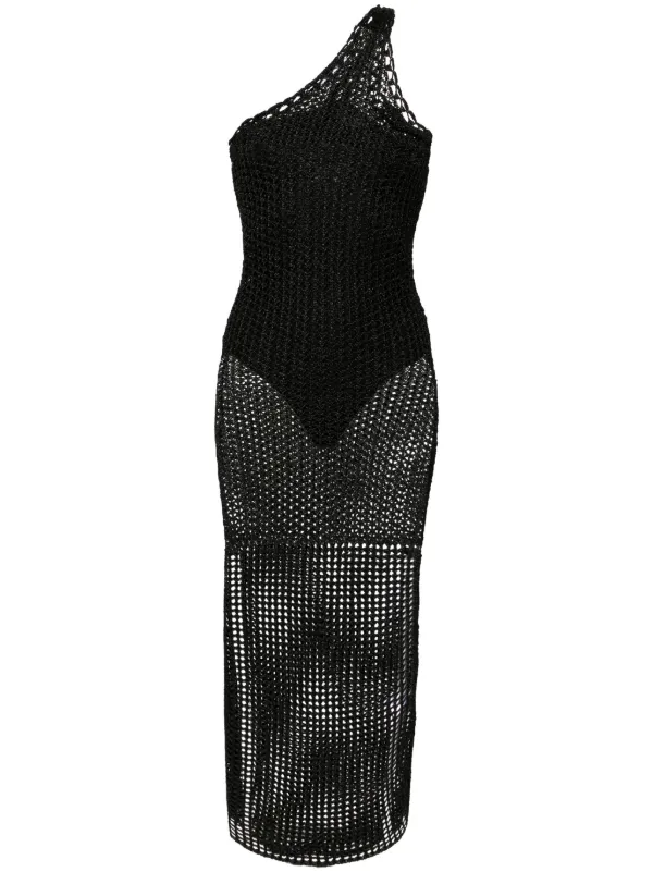 open lace back dress IRO One Shoulder Mini Dress Davov Navy Ruched Crepe Size 38 NEW – Celebrity  Owned main image 0