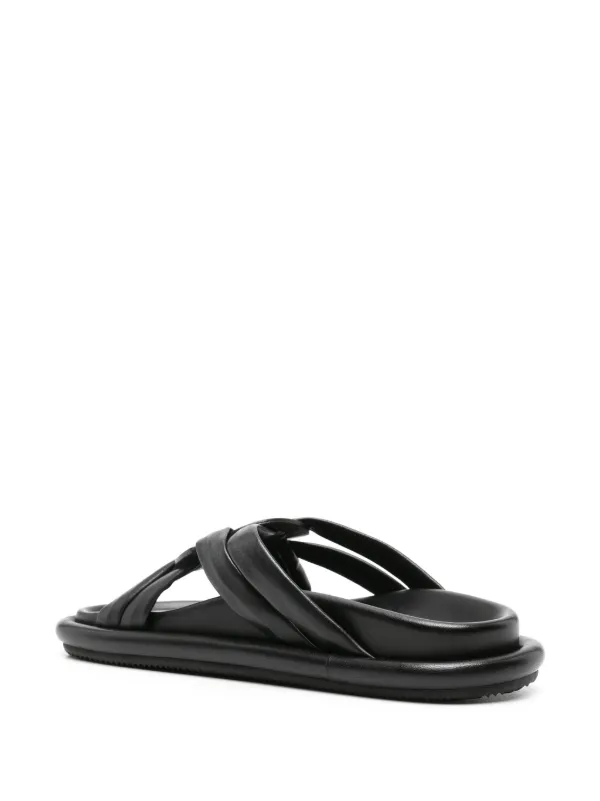 MONCLER Black Leather Bell Slippers Moncler Black Bell Mules