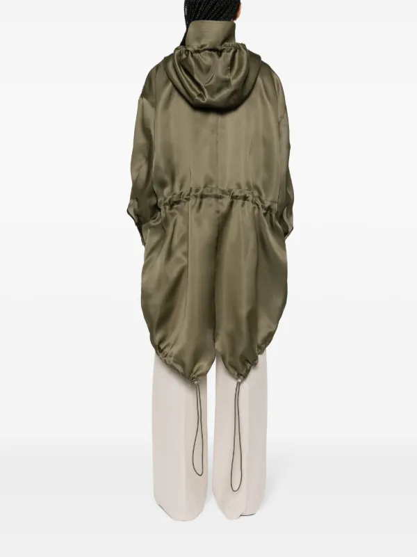 Max Mara Tambuto Organza Midi Coat | Green | FARFETCH JO
