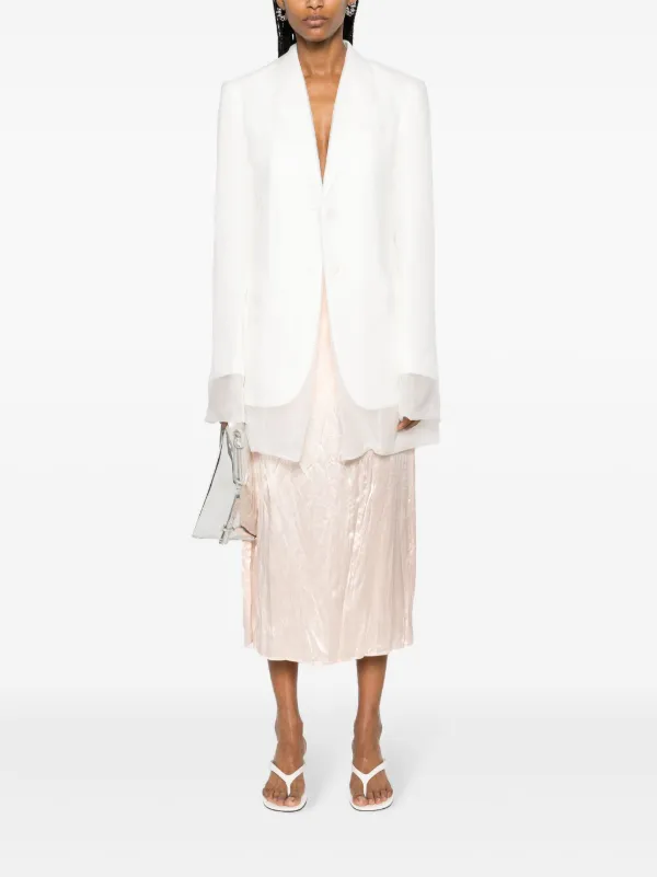 【送料&関税込】SportMax White Silk Acacia1234 Blazer SS24---sportmax---