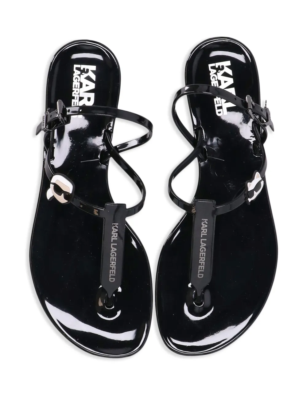 Karl Lagerfeld Ikonik Karl NFT patent-finish Sandals | Black