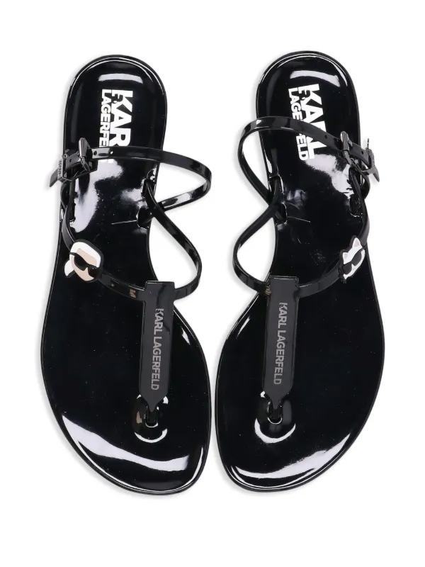 Karl Lagerfeld Ikonik Karl NFT patent-finish Sandals | Black